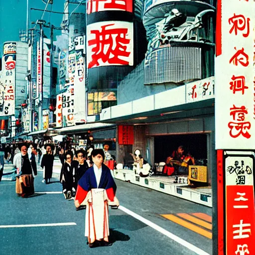 Image similar to retrofuturistic Japan