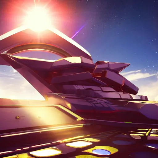 Prompt: a centered dmt spaceship made in mecha anime style, cover art, sharp focus, detailed drawing, highly contrasted elements, beautiful sunlight and shadows, octane render, unreal engine, 4k quality