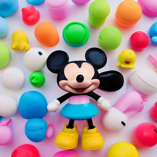 Prompt: product photograph of cute disney pop mart pucky series collection art toy popular collectible cute kawaii toys figures, octane render, hyper realistic, cute, kawaii, toys, plastic, vinyl, 8 k, white background,