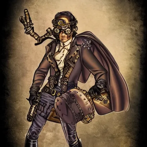 Image similar to steampunk superhero