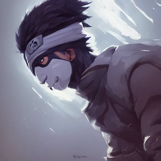 Prompt: a painting of kakashi by greg rutkowski, dark fantasy art, high detail, trending on artstation