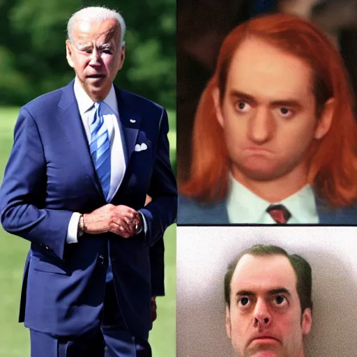 Prompt: Joe biden doing the Kubrick stare