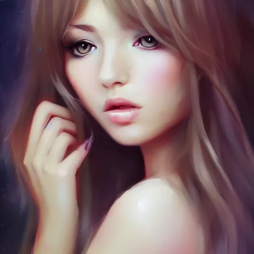 Prompt: cute girl art drawn in art style of WLOP full HD 4K highest quality realistic beautiful gorgeous natural WLOP artist painting