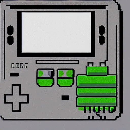 Prompt: gameboy camera dmg gbc photo of a peaceful day at the park. low res 8 - bit chunky monochrome green and black pixel art photography.