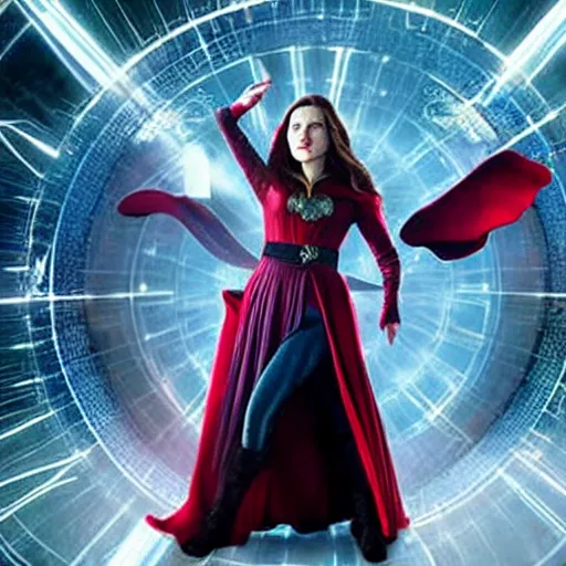 Image similar to A still of Katie McGrath as Scarlet Witch in Doctor Strange and the Multiverse of Madness (2022)