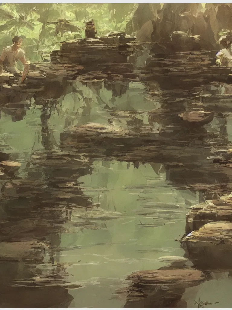 Image similar to reflections by disney concept artists, blunt borders, rule of thirds