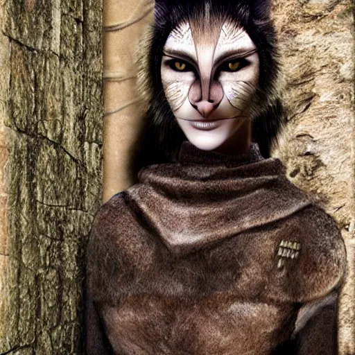 Image similar to photograph of a Khajit, high quality fashion photograph by Mario Testion