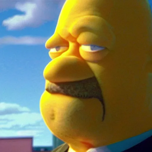 Prompt: paul giamatti as homer simpson in the live action simpsons movie