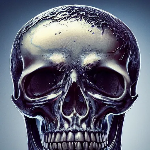 Image similar to portrait_of_a_melting_skull._intricate_abstract._intricate_artwork._by_Tooth_Wu_wlop_beeple_dan_mumford._octane_render_trending_on_artstat