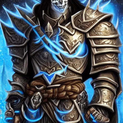 Image similar to world of warcraft lich king gigachad portrait