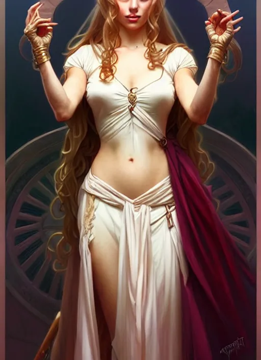 Prompt: rolyatistaylor!!! as queen, incredibly detailed face, pretty face, light dress, true anatomy, art by artgerm and greg rutkowski and alphonse mucha