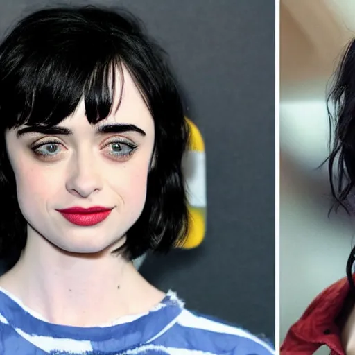 Image similar to a combination of Krysten Ritter and Maisie Williams