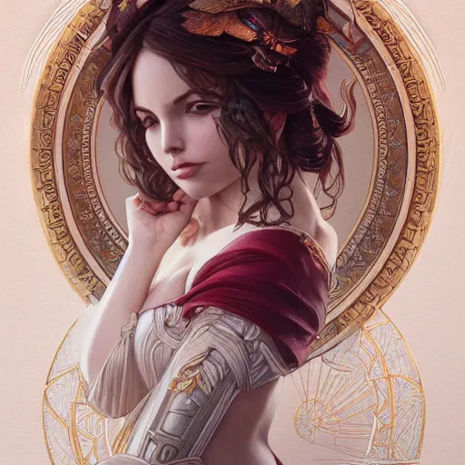 Prompt: ultra realistic illustration, lexi belle wearing amulet of power, intricate, elegant, highly detailed, digital painting, artstation, concept art, smooth, sharp focus, illustration, art by artgerm and greg rutkowski and alphonse mucha