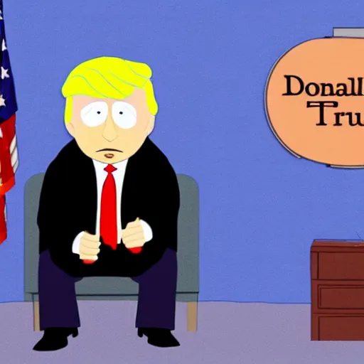 Image similar to donald trump in southpark character