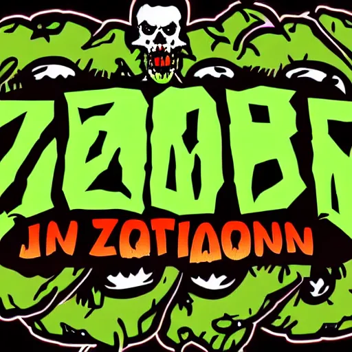 Image similar to zombie nation logo. vector graphics illustrated by jim davis