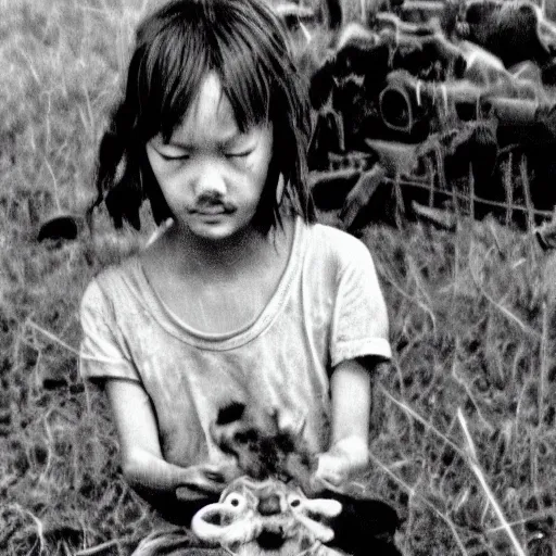 Image similar to a 35mm negative of pippi during the Vietnam war