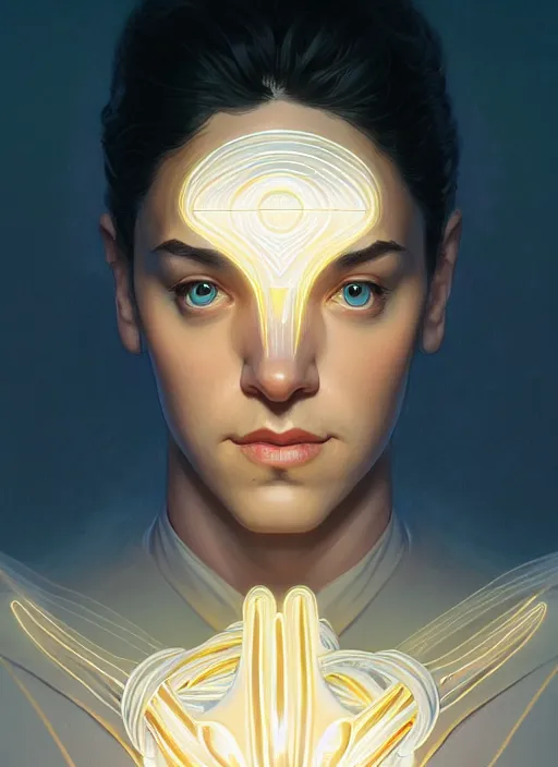 Image similar to symmetry!! portrait of seinfeld, glowing lights!! intricate, elegant, highly detailed, digital painting, artstation, concept art, smooth, sharp focus, illustration, art by artgerm and greg rutkowski and alphonse mucha