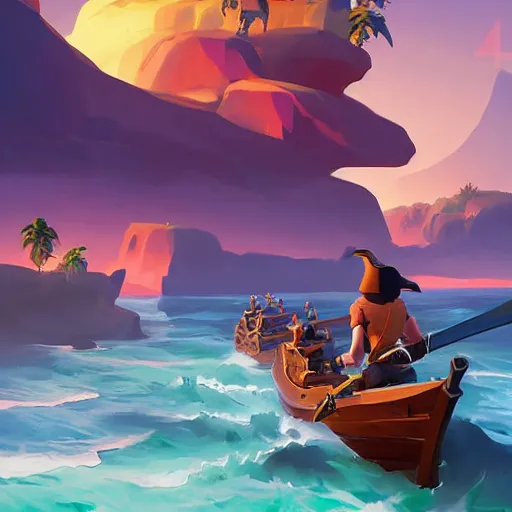 Image similar to painting treasure on sea of thieves game smooth median photoshop filter cutout vector, behance hd by jesper ejsing, by rhads, makoto shinkai and lois van baarle, ilya kuvshinov, rossdraws global illumination