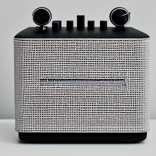 Prompt: Memphis Style radio by Dieter Rams