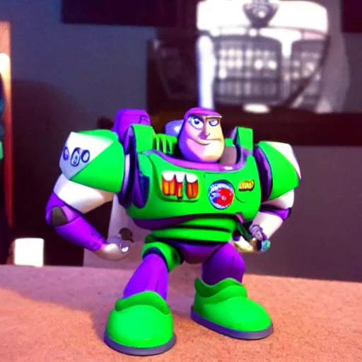 Prompt: buzz lightyear as warhammer 40k character