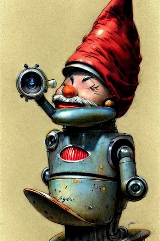 Image similar to (((((1950s retro robot knome. muted colors.))))) by Jean-Baptiste Monge !!!!!!!!!!!!!!!!!!!!!!!!!!!!!!