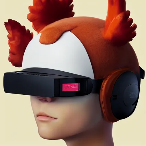 Image similar to a chicken animal wearing a small chicken-sized Oculus Quest VR headset on its head over its eyes. By Makoto Shinkai, Stanley Artgerm Lau, WLOP, Rossdraws, James Jean, Andrei Riabovitchev, Marc Simonetti, krenz cushart, Sakimichan, trending on ArtStation, digital art. Animal photo.