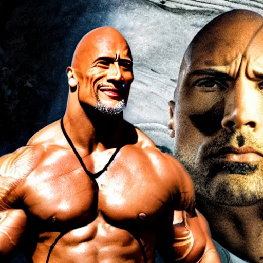 Prompt: religious imagery of Dwayne Johnson