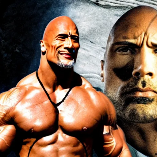 dwayne johnson wrestling a rock, Stable Diffusion