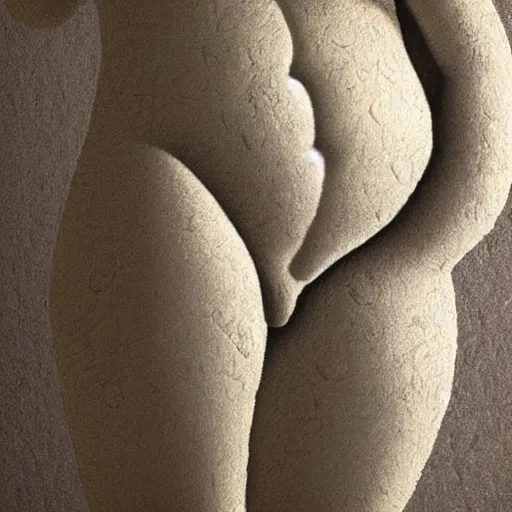 Prompt: photorealistic ancient prehistoric cave relief of thick woman from 5 0. 0 0 0 bc.