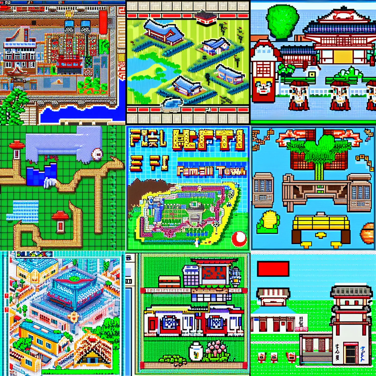 Prompt: japanese game pixel art fm towns