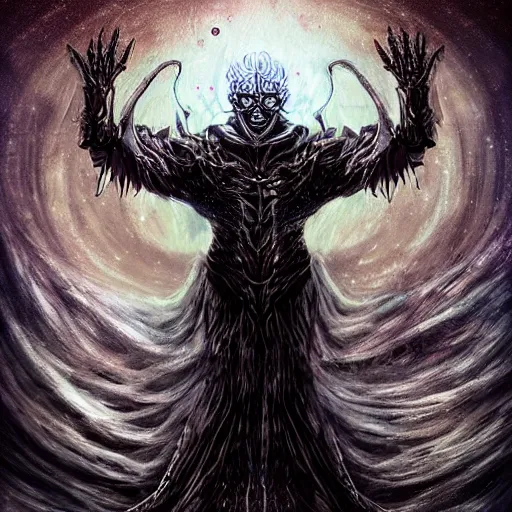 Image similar to Edritch , a cosmic monster god of madness , realistic gothic , digital art , in a distant universe