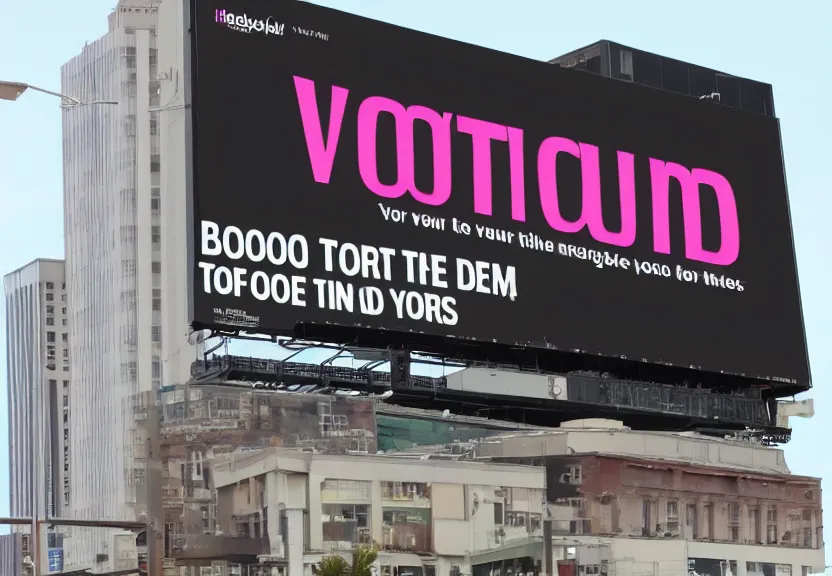 Prompt: a billboard advertising nothing void graphic design times new roman font