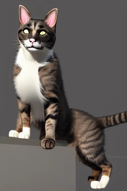 Image similar to a cat mixed with a dog, very detailed, ultrarealistic, dramatic lighting, electrical details, high details, 4k, 8k, trending on artstation, fur, groom, k9, photorealism, ultrarealistic, octain render, ray tracing, mental ray, catdog, unreal engine 5