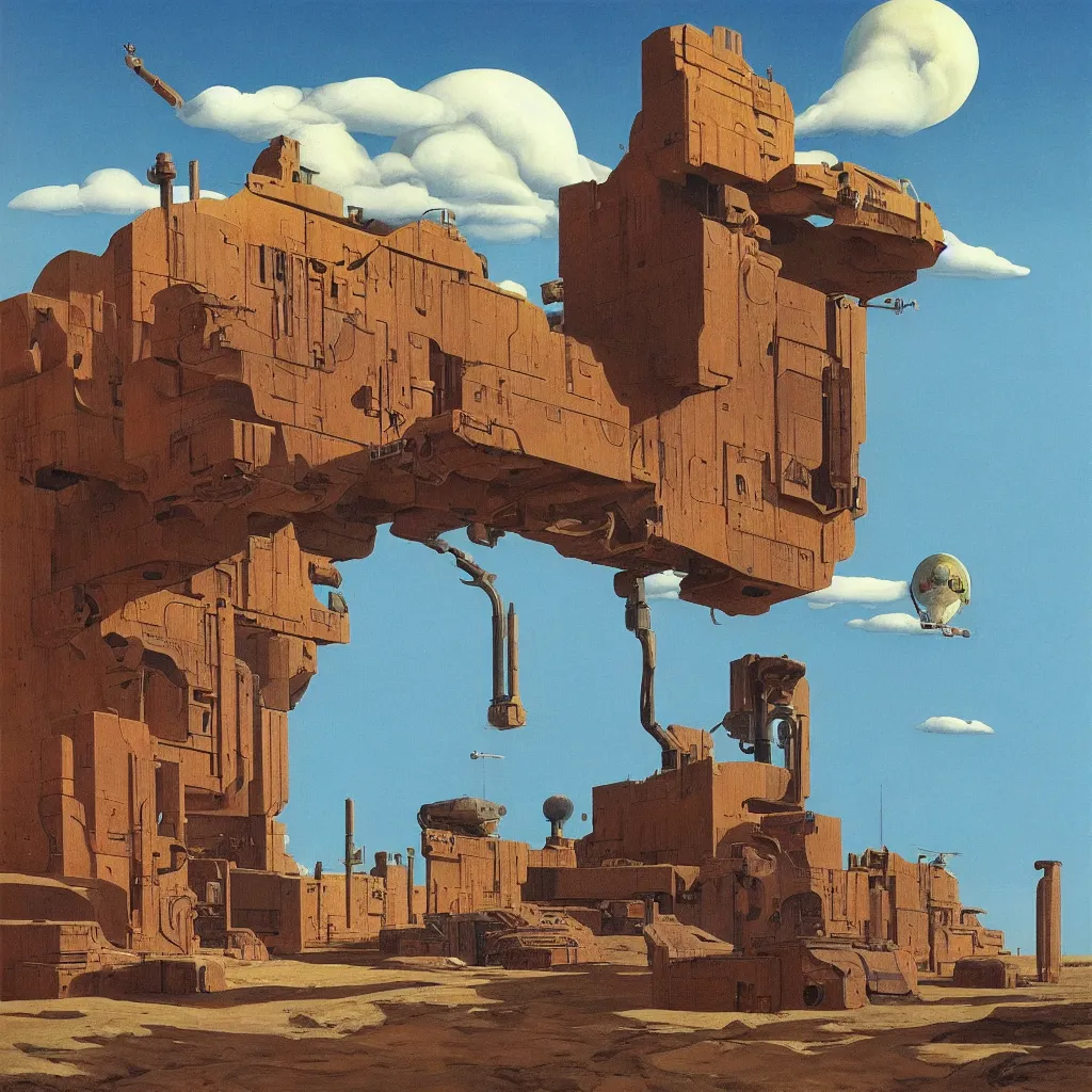 Prompt: a single! colorful!! wooden outpost clear empty sky, a high contrast!! ultradetailed photorealistic painting by dean ellis, roger dean and giorgio de chirico, hard lighting, masterpiece