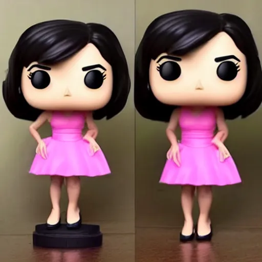 Image similar to Leni Robredo; funko pop of vice-president Leni Robredo, wearing a pink dress, fantasy, funko pop”