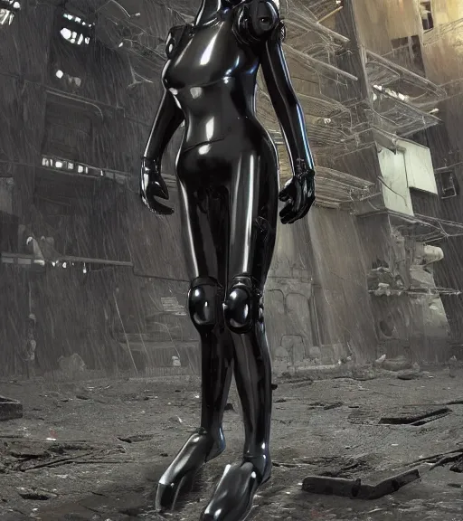 Image similar to gantz suit, tarkovsky greatest scene, aura of the ancient destroyed majestic tower of babylon, woman in gantz suit, futuristic cyber clothing, transparent puffer jacket, hyperealistic, blockchain, cyber world, ambient lighting, concept art, intricate, hyper detailed, smooth, dynamic volumetric lighting, octane, ray trace, cinematic, high quality, cgsociety