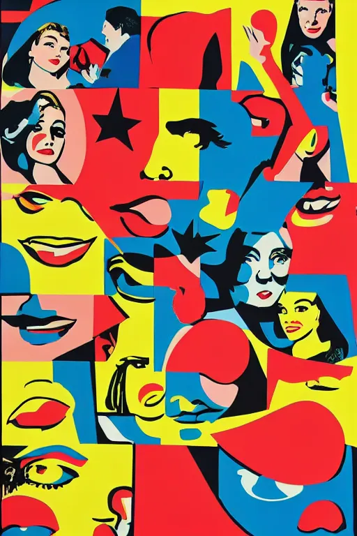 Image similar to midcentury modern pop art