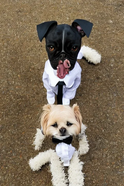 Image similar to a dog in a suit