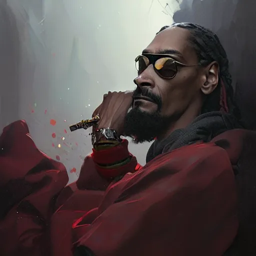 Prompt: snoop dog, sharp focus, illustration, highly detailed, digital painting, concept art, matte, art by ruan jia and wlop and greg rutkowski, masterpiece