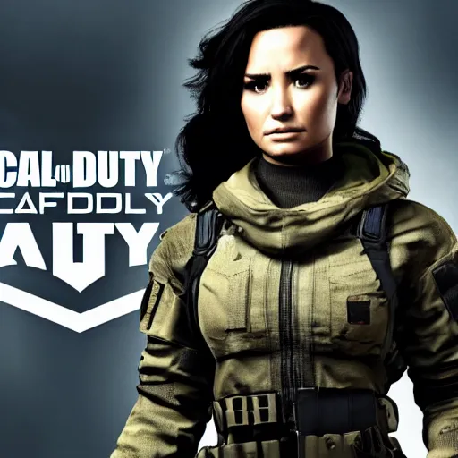 Image similar to Demi Lovato in Call of Duty, 4k