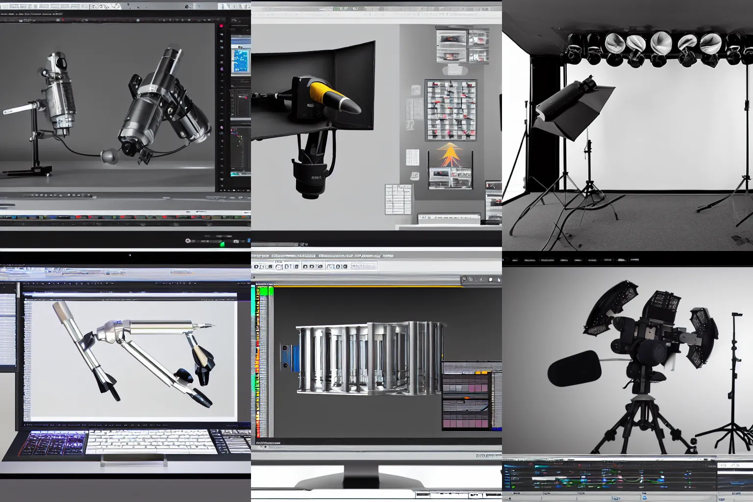 Prompt: cluster deposition tool, high technology, studio photography