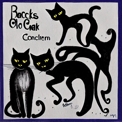 Image similar to pack of black cats in the style of “ al columbia ”