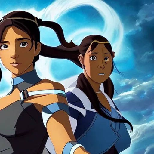 Image similar to Live action Avatar Korra, film still from the movie 'Avatar Korra' (2023)