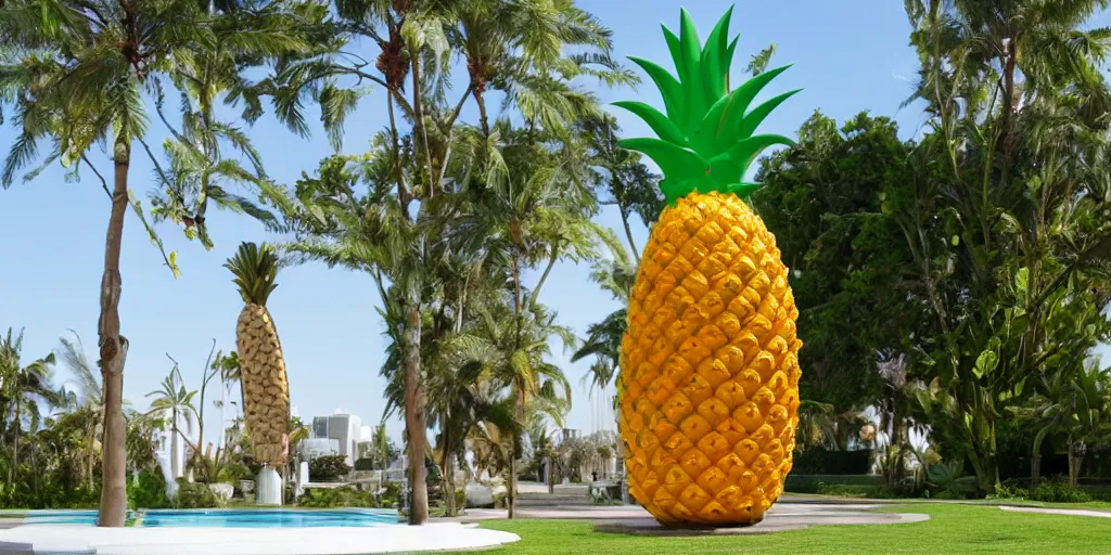 Image similar to koons sculpture of a pineapple