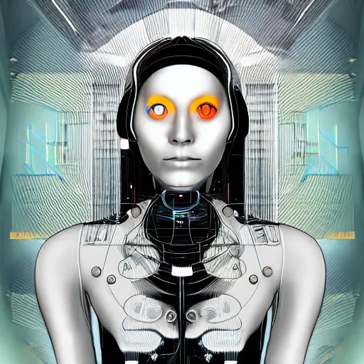 Image similar to a techno - spirit futurist cyborg deva, future perfect, award winning digital art