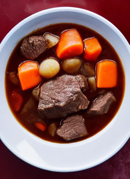 Image similar to a bowl of beef stew with patrick stewart's head in it