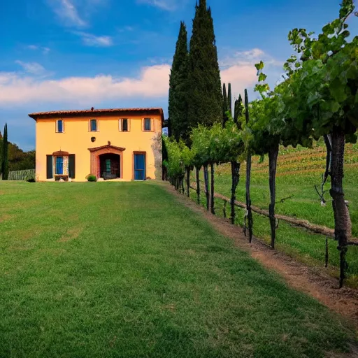 Image similar to beautiful tuscan italian villa in the middle of a vineyard