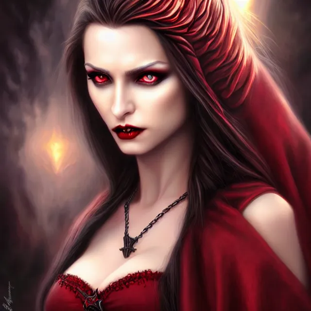 Image similar to beautiful vampire queen, highly detailed, 4 k, hdr, smooth, sharp focus, high resolution, award - winning photo, artgerm, anne stokes, photorealistic