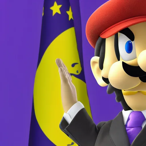 Image similar to president waluigi, 2 0 1 7, still, photograph, photo