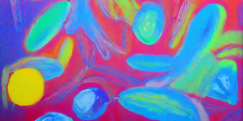 Image similar to acrylic painting abstract surreal summer magnesium, art by Sandra Pelser